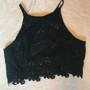 Never worn - Ambiance - High neck black crop top